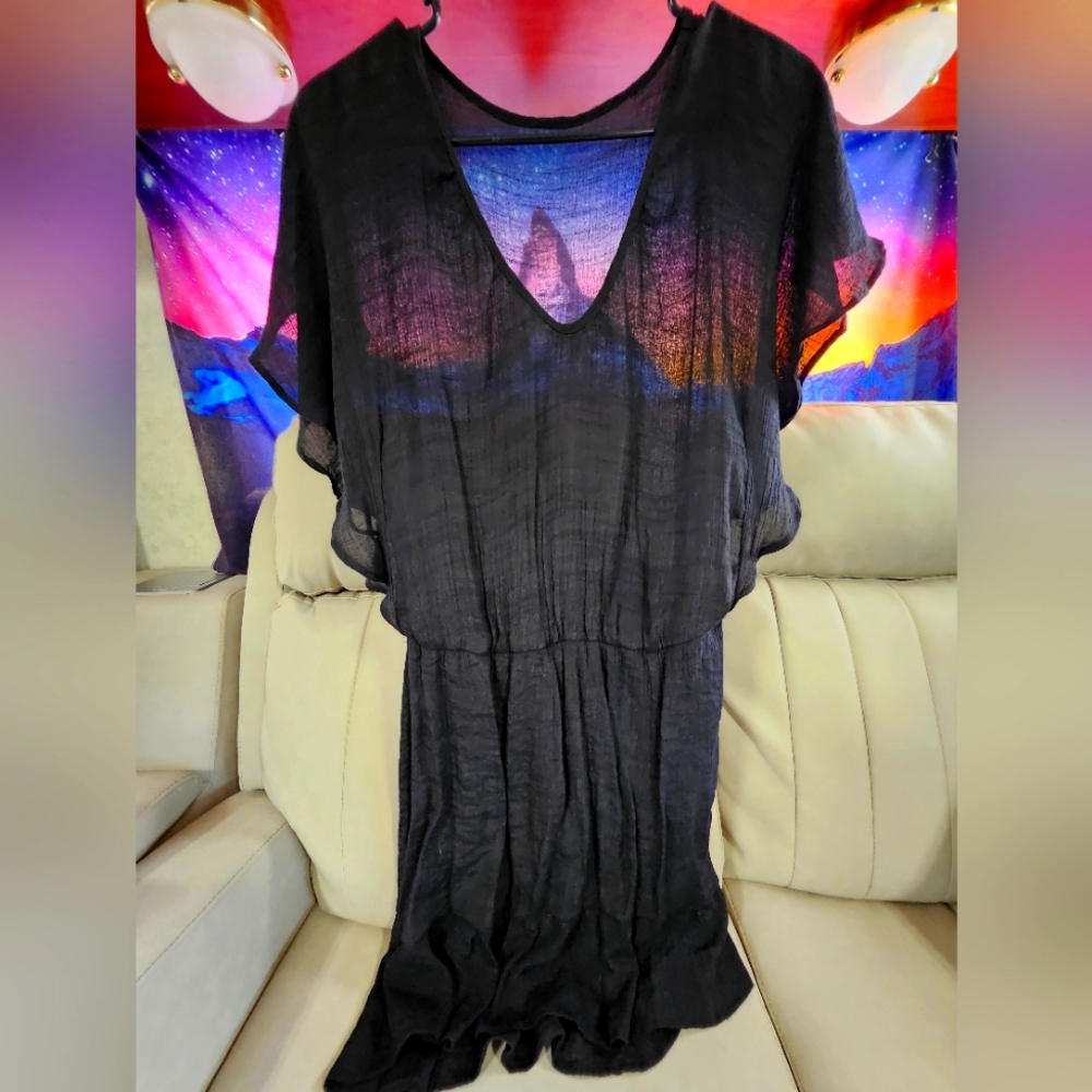 Cover up Black Dress LG/M strappy sides